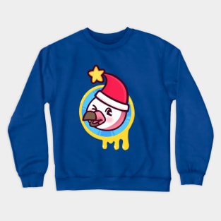 Flamingo in a Santa hat Crewneck Sweatshirt